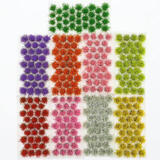 Ylutex 291-Piece 8mm Tall Diorama-Flowers-Grass Point Leaf Miniature Static-Grass for Model-Train-Scener Wargaming-Terrain ，Dioramas & DIY Crafts