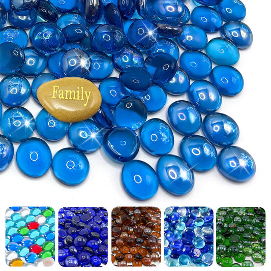 SIDONG 5 LB Flat Glass Beads for Vases 1/2 inches Glass Marbles, Glass Gems for Vase Fillers, Aquariums, Crafts, Candlestick, Home Decor,Fire Pit and Fireplace