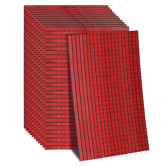 MECCANIXITY 7200 PCS Glass Mirrors Disco Ball Tiles Self-Adhesive Red Mirror Mosaic Tiles 5 x 5mm for Disco Ball, DIY Craft, KTV Decoration 12 Sheet