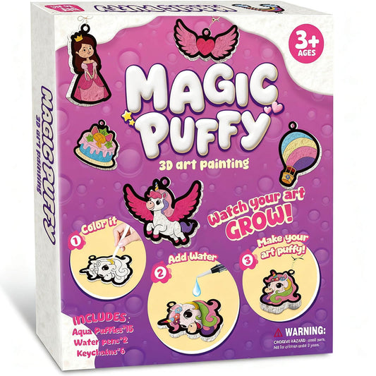 Dolanus Arts and Crafts Kits -3D Art Puffs Sponge Magic Painting, Birthday Gift for 4 5 6 7 8 9 Year Old Girl, Toys for Girls Ages 4-10, DIY Color & Inflate Activity, Travel & Creative Gifts