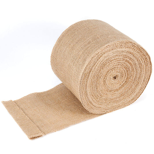ZEONHEI 54 Yard 6 Inch Burlap Ribbon - Natural Color Jute Fabric Crafts Ribbon for Arts, Crafts, Christmas Tree, Wedding Parties, Home Decor and DIY Projects