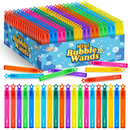 360 Pieces Mini Bubble Wands, Party Favors Assortment Toys for Kids,Themed Birthday, Halloween, Goodie Bags, Carnival Prizes, Wedding, Bubble Maker Outdoor Gifts for Girls & Boys