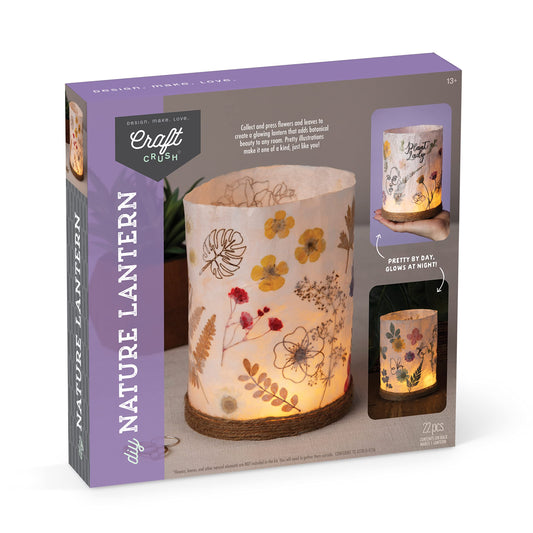 Craft Crush Nature DIY Lantern Making Kit - Bring Nature Inside - Garden Decor, Art Project, Creative Activities for Birthday, Parties, School - Art Supplies - Art & Craft Kit for Kids, Teens, Adults