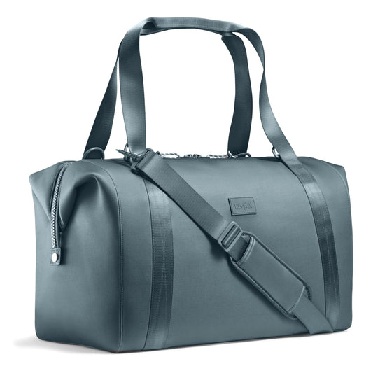 Fit & Fresh Neoprene Weekender Bag for Women – Carry-On Friendly Travel Duffel with Expandable Sides, Trolley Sleeve & Pockets – Lightweight, Water-Resistant Overnight Bag for Weekend Trips, Basalt