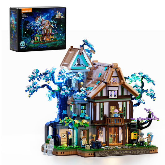 Lumibricks Sylvan-Inn Treehouse Lighting Building-Bricks-Set - 3120 Pcs Elf Hotel Cabin Collection Tree House LED Light Set for Adults and Retro House Collectors