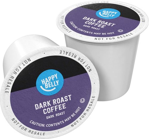 Happy Belly Dark Roast Coffee Pods - Compatible with Keurig 2.0 | 24 Count for Rich Flavor