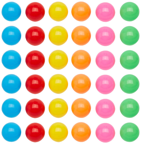 Amazon Basics BPA Free Ball Pit Balls with Storage Bag, Crush-Proof Plastic for Toddlers Kids 12+ Months Play, 6 Bright Colors, Pack of 1000