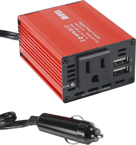 UNLRAE Accessories,150W 3.1A USB,12V 110V Power Inverters for Vehicles,Car Car Power Inverters with Dual DC to AC