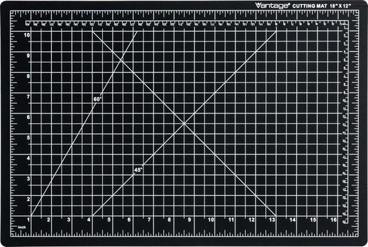 Dahle Vantage 10671 Premium Self-Healing Cutting Mat, 12"x18", 1/2" Grid, 5 Layers for Max Healing, Perfect for Crafts & Sewing, Black