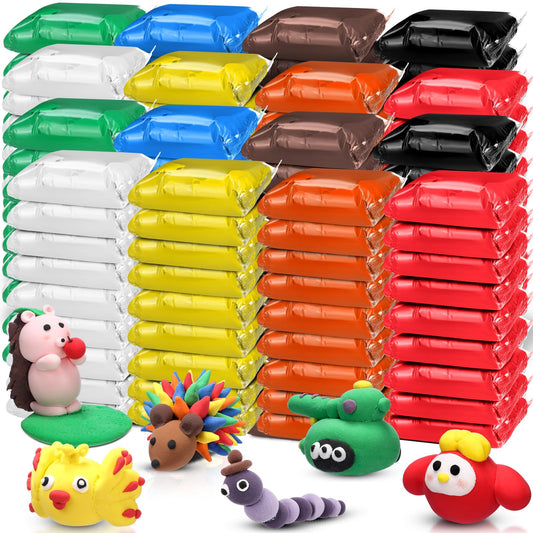WinnerWhy 144 Pcs Total 76oz Air Dry Clay Soft Non-Toxic Molding Clay for DIY Arts Craft Sculpting Molding Projects Rewards Supplies(Multicolor)