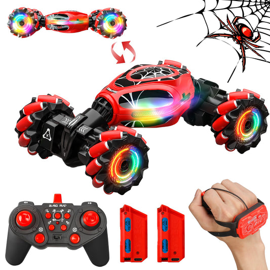 XUERENTECH Spider Remote Control Car Gesture Sensing Hand Controlled Stunt Car, 4WD Drift Twist Off-Road Vehicle with Light Music, Birthday Xmas Gifts Suitable for Boys and Girls