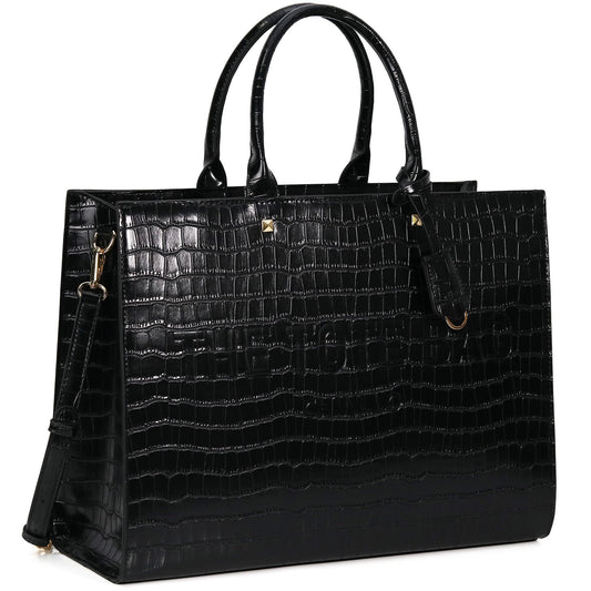 Chinllo Tote Bag for Women Top Handle Satchel Purse and Handbags with Shoulder Strap (D.Black-Mc)