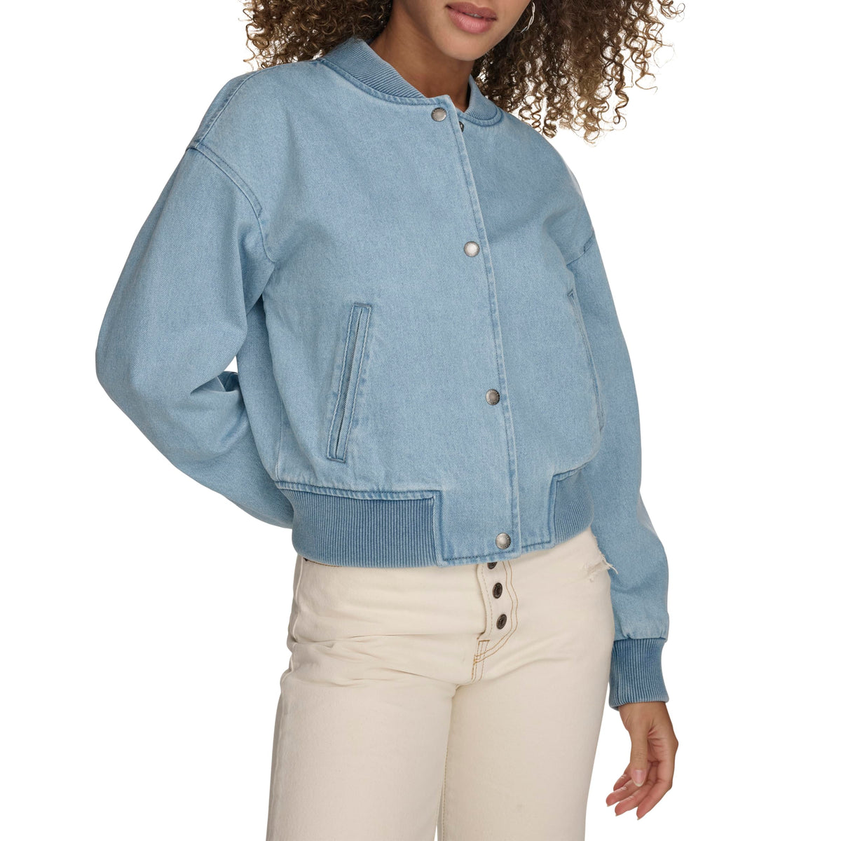 Levi's Women's Varsity Bomber Jacket, Light Wash Denim, Medium