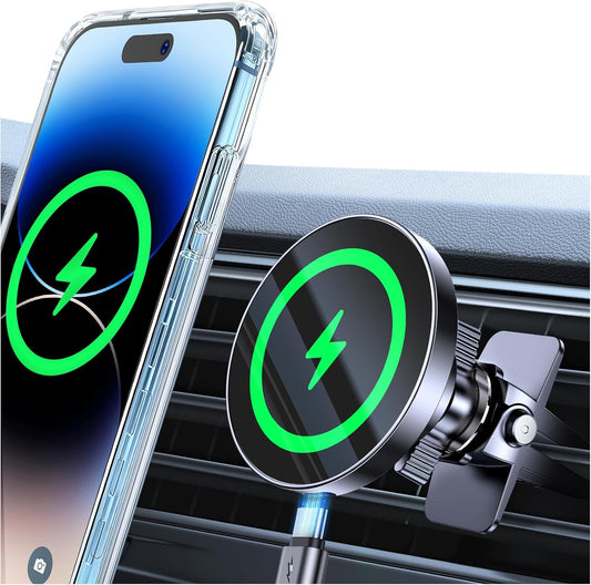 Coolpow Charger15W 17 16 15 14 13 for MagSafe Car Mount Top ChargerMagnetic Wireless Car Charger for iPhone Magsafe Car