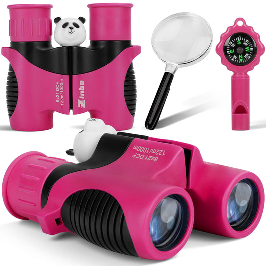 Binoculars for Kids, Toys for 3-12 Year Old Girls and Boys, Bird Watching Hiking 4 5 6 7 8 9 Year Old Girl Boy Christmas Birthday Gifts, Outdoor Toys for Kid Set with Magnifying Glass & Compass