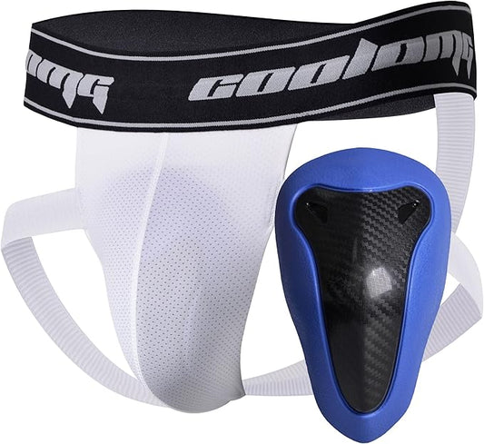 COOLOMG MMA Jock Straps with Cup for Men Adult 4-Straps Athletic Supporters with Groin Cup for BJJ Boxing Muay Thai Wrestling
