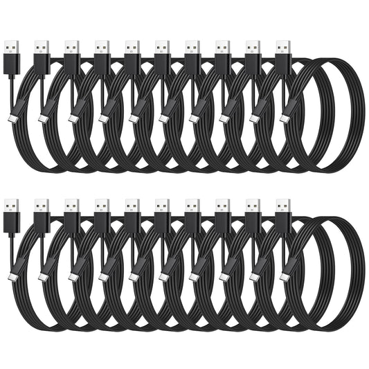 20-Pack Multipack 2.0 3.3ft weishan Bulk USB C Charger Cable - Type-C Charging Cords, USB for Phones and Tablets, Black