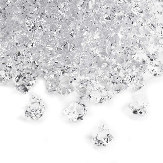 Super Z Outlet 3 Pound Bag Clear Fake Ice Cubes Acrylic Rock Diamond Crystals Treasure Crushed Gems for Vase Fillers, Table Scatter, Birthday Decoration Favor, Event, Wedding, Arts & Crafts