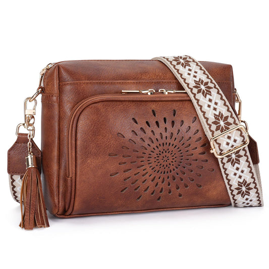 APHISON Crossbody Bags for Women, Vegan Leather Sunflower Crossbody Phone Purse Shoulder Handbags with Adjustable Strap