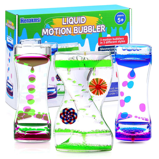 Beffkkip 3Pack Liquid Motion Bubbler Timer for Caliming Sensory Toys, Autism Toys,Fidget Toy, Children Activity, Novelty Gifts,Holiday Stocking Stuffers, ADHD Office Home Desk Decorations