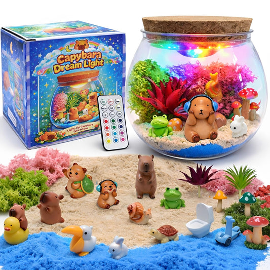 Capybara Gifts for Girls & Boys – DIY Glow Jar Toy with LED – Cute Capybara Night Light Arts and Crafts for Kids Ages 4 5 6 7 8-12 Year Old – Great Room Decor, Birthday Decorations & Easter Gifts