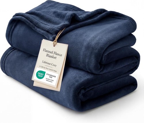 Bedsure GentleSoft Fleece Bed Blanket - Soft, Lightweight, Plush Navy Luxury Blanket | Full Size 84x90 Inches