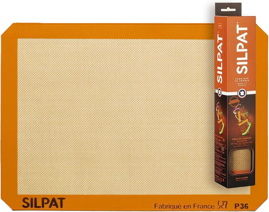 Silpat Premium Non-Stick Silicone Baking Mat - Half Sheet Size 11-5/8" x 16-1/2" | Vibrant Orange
