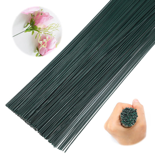 Zonon 220 Pcs 16 Gauge Enameled Floral Wire 18 Inch Florist Wire Bulk Flower Stems for Crafts DIY Bouquet Wrapping Artificial Flower Arrangements Supplies Wedding Prom Corsage, Dark Green
