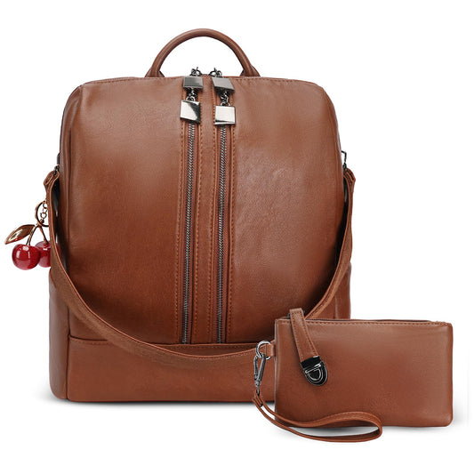 idoltimes Backpack Purse for Women, Back Pack Leather Handbags,Fashion Purses Everyday Shoulder Bag with Wallet