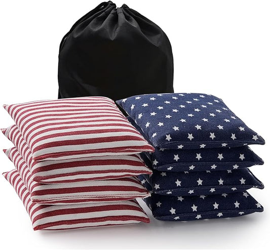 Cornhole Bags Set of 8 Regulation Corn Hole Bean Bags for Cornhole Game, Professional Weather Resistant Corn Hole Bags with Tote Bag