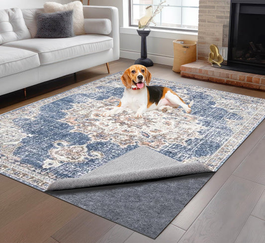Skiennix Non-Slip Rug Pad - 100% Waterproof & Durable | Extra Large 8 x 10 ft for All Floors