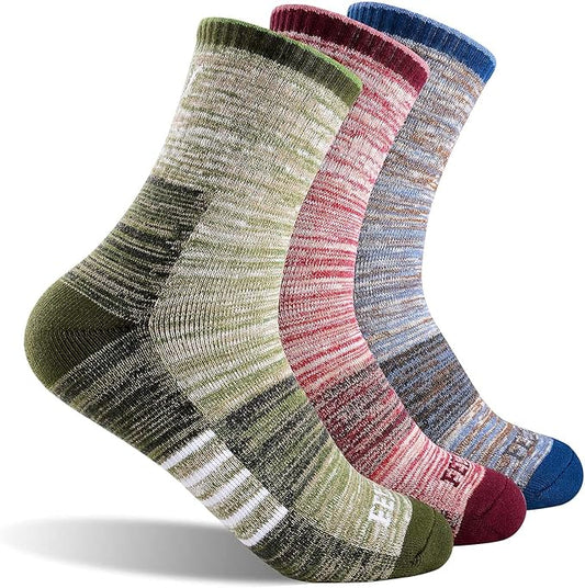 FEIDEER Women's Hiking Walking Socks, Multi-pack Outdoor Recreation Socks Wicking Cushion Crew Socks
