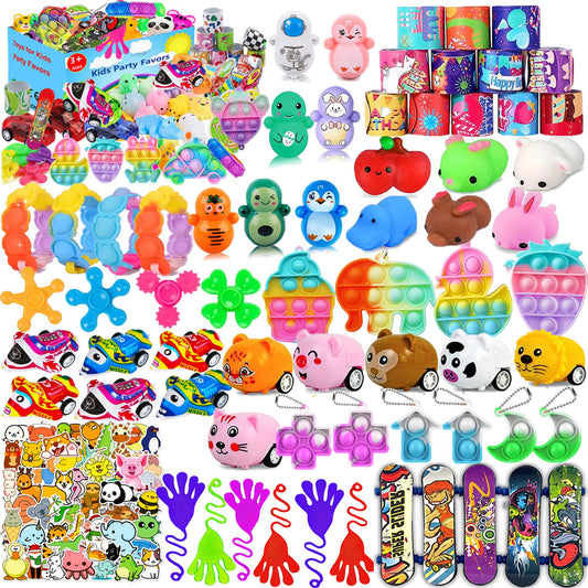 124 Pcs Party Favors for Kids 4-8, Birthday Gift Toys, Goodie Bag Stuffers, Treasure Box Carnival Prizes, Gifts Classroom, Pinata Bags Filler Boys and Girls 8-12