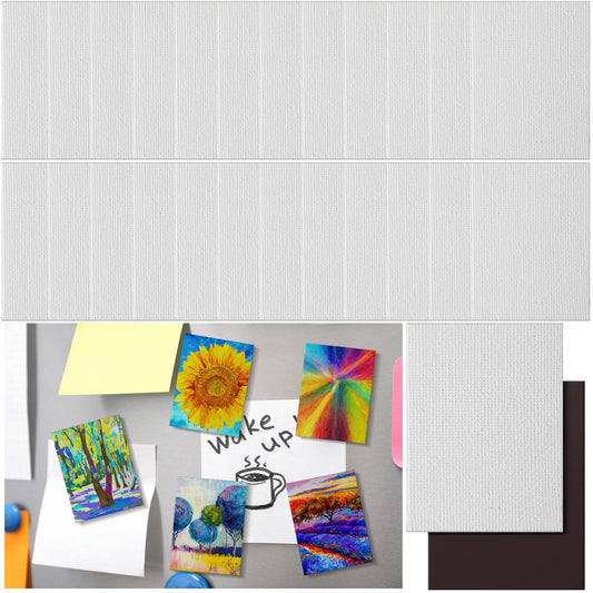 Engrowtic 25 Pcs Mini Magnetic Painting Canvas Panel Mini Canvas Boards for Painting Tile Art for Fridge Locker Art Crafts DIY(Rectangle,2 1/5 x 3 in)
