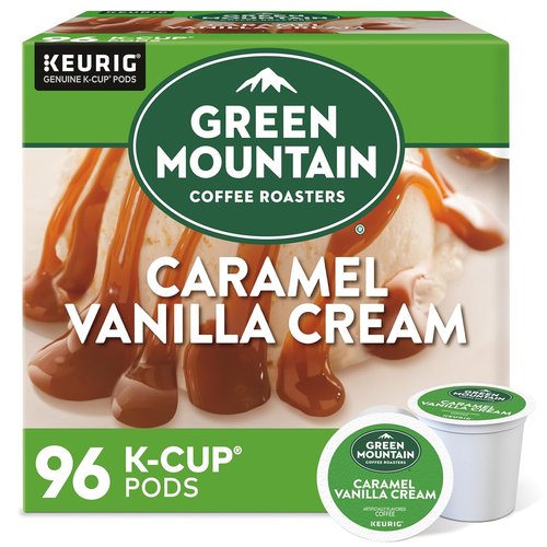 Green Mountain Coffee Roasters Caramel Vanilla Cream Coffee - Light Roast K-Cup Pods, 96 Count
