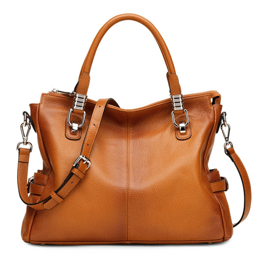 S-ZONE Women Genuine Leather Handbag Shoulder Purse Satchel Tote Crossbody Bag