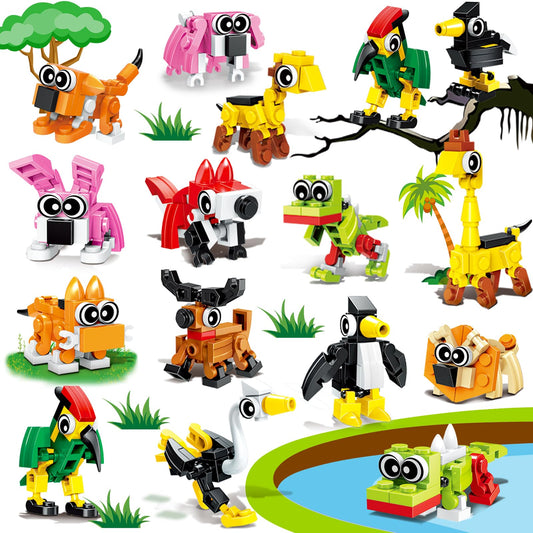 20PCS Mini Animal Building Blocks Party Favors for Kids 4-8 8-12 Birthday Goodie Bag Stuffers Classroom Treasure Box Toys Carnival Prizes Bulk Pinata Fillers Trinket End of Year Student Gifts Boy Girl