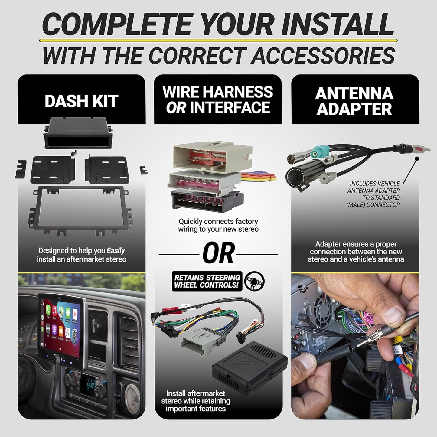 Scosche MDA1B 1985-2013 Micro/Delco Antenna Adapter for Aftermarket Car Stereo Compatible with Select GM and Import