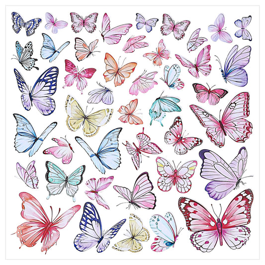 35-45 pcs Butterfly Wall Decals Stickers - Peel and Stick Butterfly Wall Stickers for Room Nursery - Multicolor PVC Walls Sticker Decor