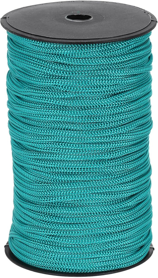 MECCANIXITY 3/16 Inch Polypropylene Rope Braided Ropes, 328ft Nylon Rope Hollow Utility Cord for Clothesline, Camping, Hiking, Outdoor, Peacock Green