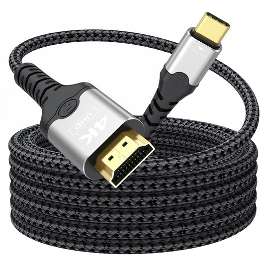 15 4K@30Hz 1080P@120Hz 17/16/15, S25/S24/S23 USB C to HDMI Cable ft Long, One-Direction Type C to HDMI Cord for MacBook