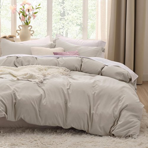 Bedsure Duvet Cover - Queen Size 3-Piece Extra Soft Bedding Set | 90x90 Inches with Zipper Closure & 2 Pillow Shams