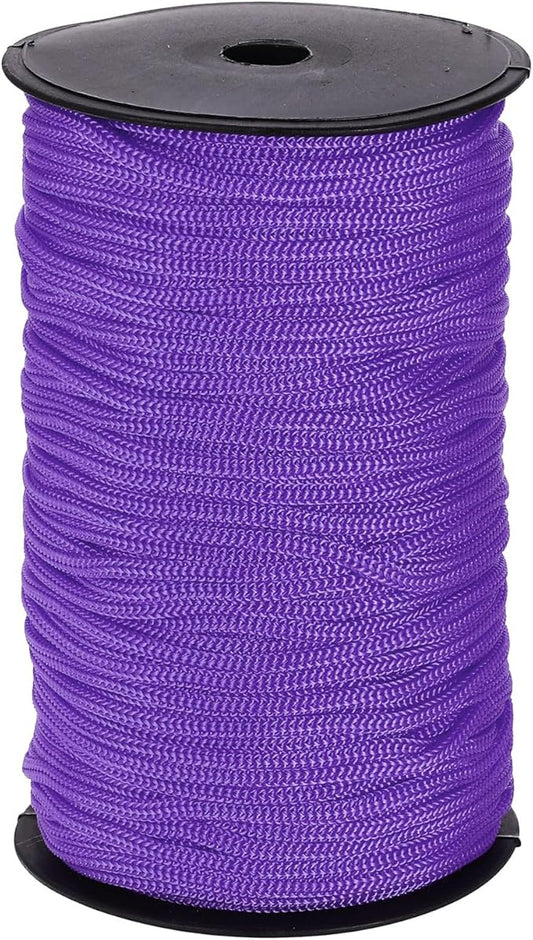 MECCANIXITY 3/16 Inch Polypropylene Rope Braided Ropes, 328ft Nylon Rope Hollow Utility Cord for Clothesline, Camping, Hiking, Outdoor, Dark Purple