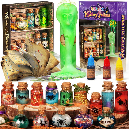 Alritz Mystery Potion Kits for Kids, 20 Magic Mix Witch Potion Bottles, Happy Birthday Party Craft Ornaments Toys Gift for Boys Girls Age 6 7 8 9 10 11+ Indoor Outdoor Party Decor