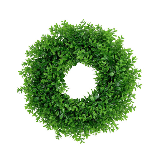 U'Artlines 23.6" Front Door Wreaths Artificial Spring Summer Greenery Hanging Garland for Home Wedding Wall Window Decoration (23.6'' Boxwood,1)