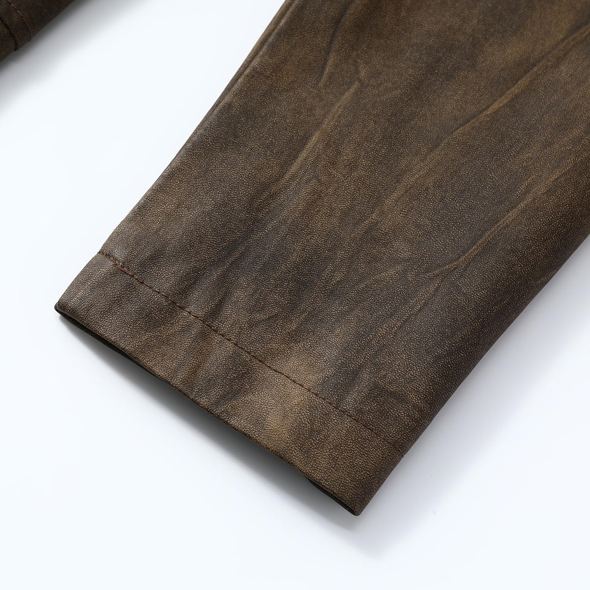YFFUSHI Men's Vintage Faux Leather Blazer Jacket Brown