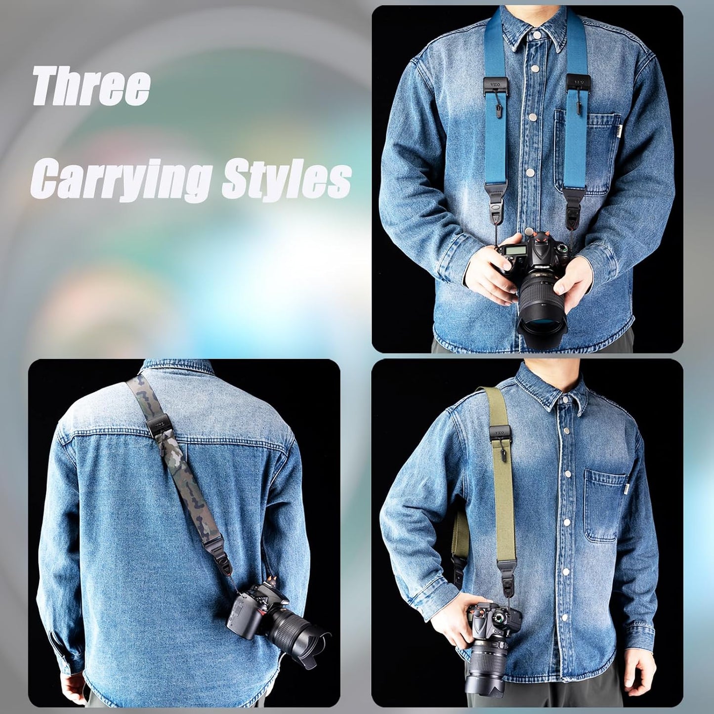 VKO Quick Release Adjustable Neck & Shoulder Strap - Ideal for DSLR & Mirrorless Cameras