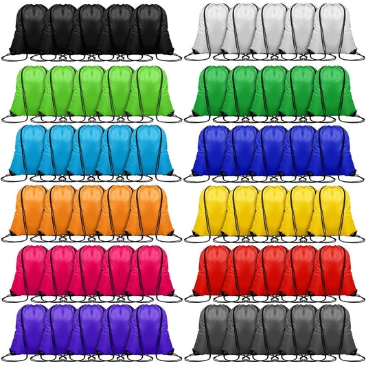 HEWASME 120PCS Drawstring Backpack,Drawstring Bags,Sport Bag Bulk Gym Cinch Bag Sack for Women Men Outdoor Sports,12 Colors (120PCS)
