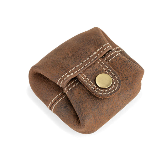 Berliner Bags Vintage Genuine Leather Coin Pouch Lena, Change Purse for Women and Men, Coin purse with snap - Brown