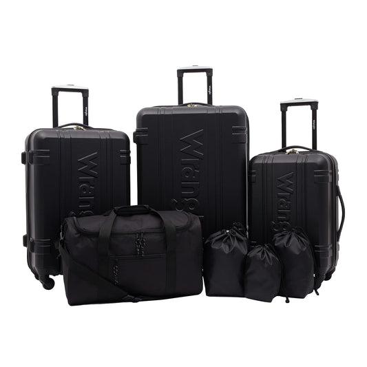 Wrangler Venture Luggage and Travel Set, Black, 7-Piece Set